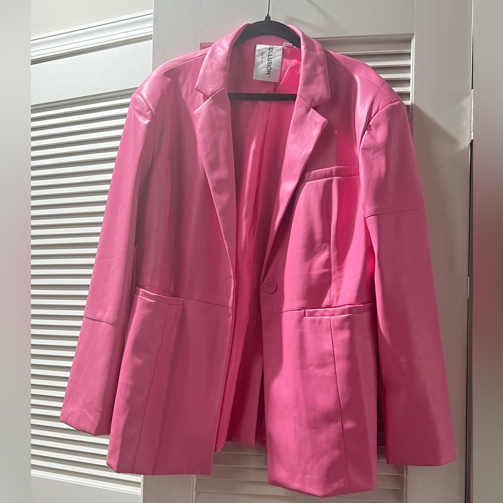 ASOS Collusion Faux Leather Blazer